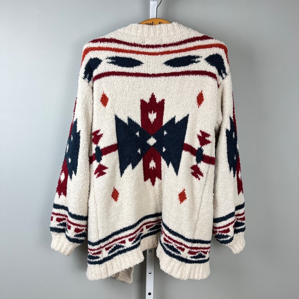 Audrey Parks Aztec Cardigan Sweater Womens M Southwestern‎ Soft Fuzzy Francescas
